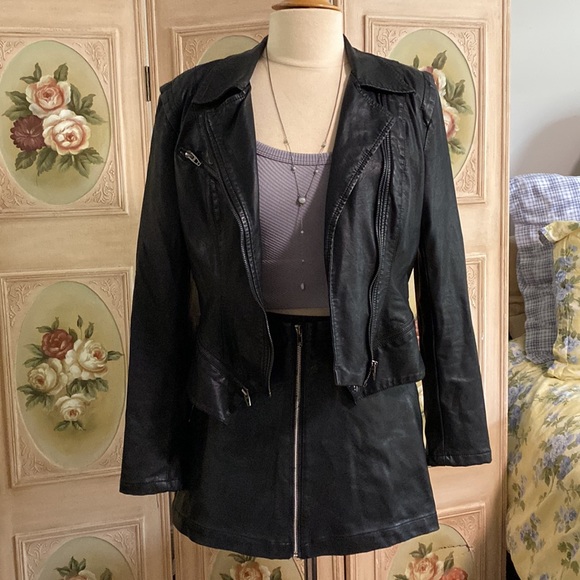 COMME LEATHER SKIRT 💋 - Picture 1 of 7